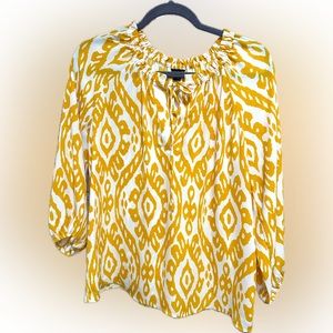 Ann Taylor mixed media tie neck top